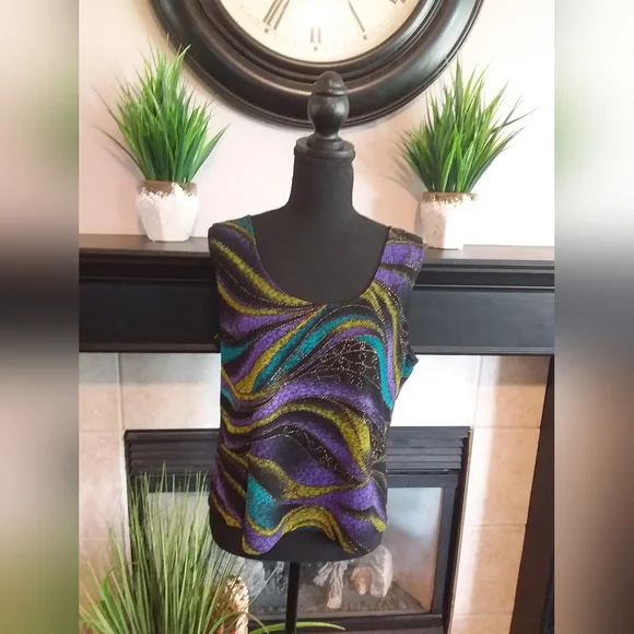 R & K Originals Multi Color Tank Top - Picture 1 of 5